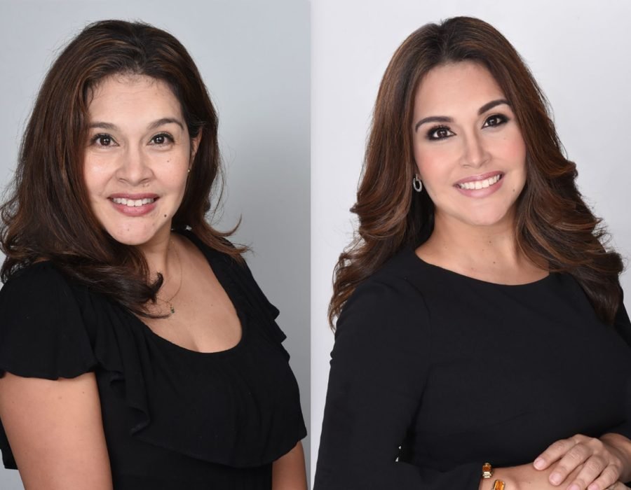 before and after comparison of personal branding photos revealing a polished look
