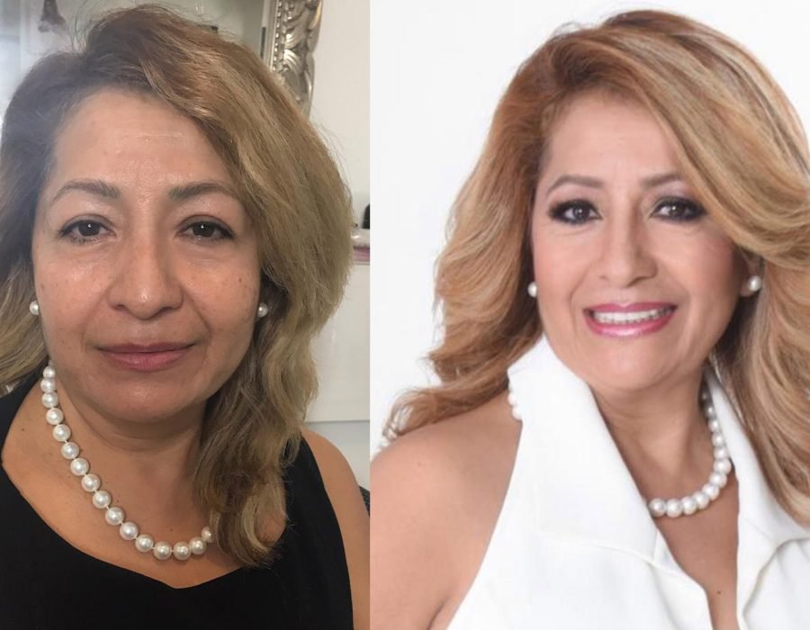 before and after headshots capturing professional transformation and upgraded style